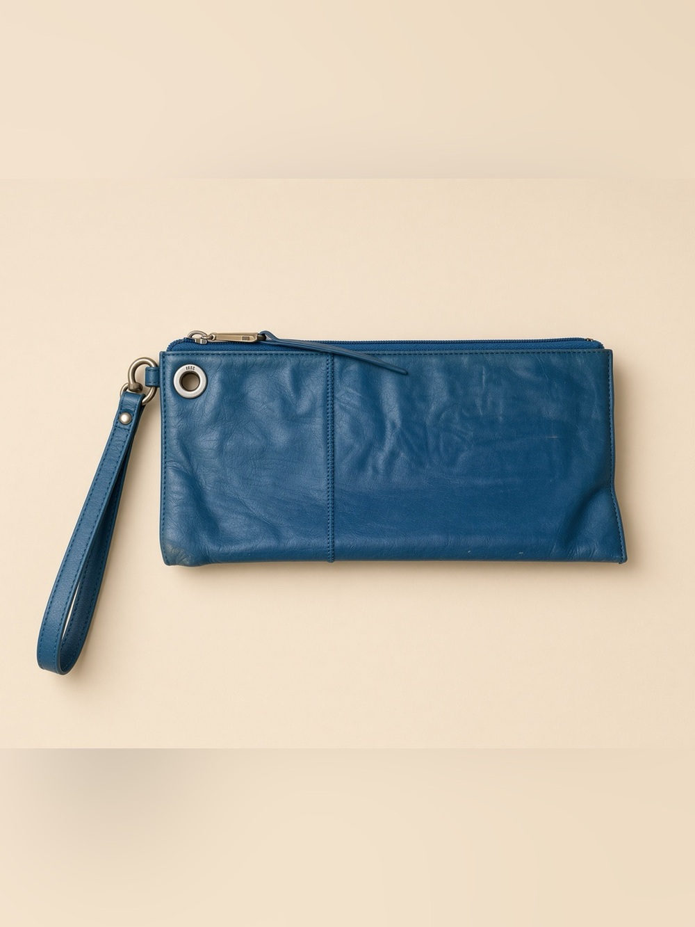 HOBO Teal Blue Leather Wristlet
